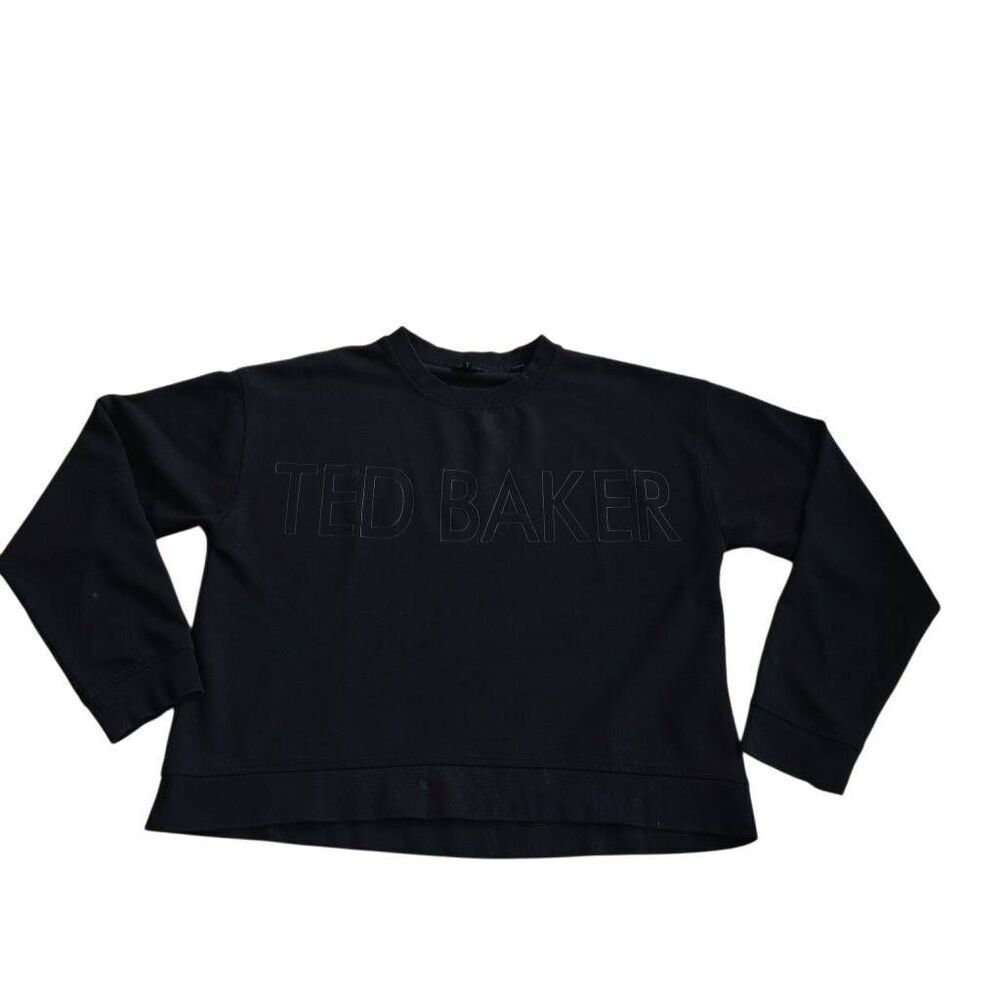 Ted baker womens Sz 3 us M black Lorito logo sweatshirt